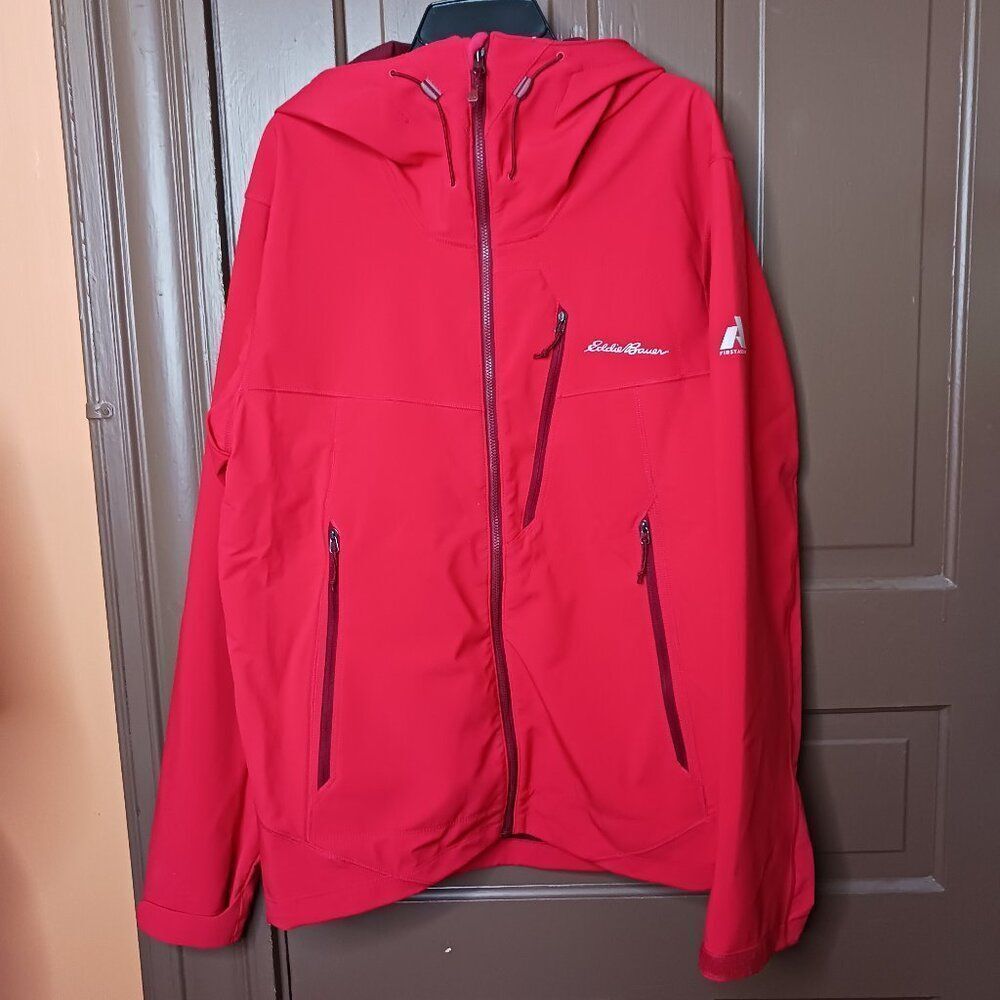 Eddie Bauer Men's size S Red Jacket Hooded Full Zip